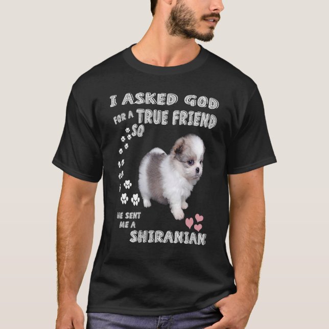 Pomshi Dog Mama, Shih Pom Vater Kostüm, Niedlich S T-Shirt (Vorderseite)