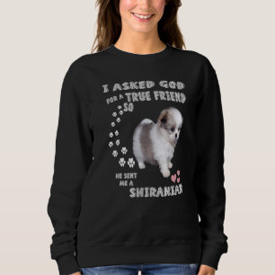 Pomshi Dog Quote Mama Shih Pom Vater Kostüm Niedli Sweatshirt