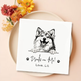 Pomsky Dog Personalisierte Getränke auf mir Serviette