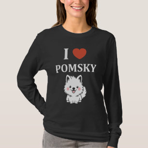 Pomsky Hunde Humor niedlich minimalistisch einfach T-Shirt