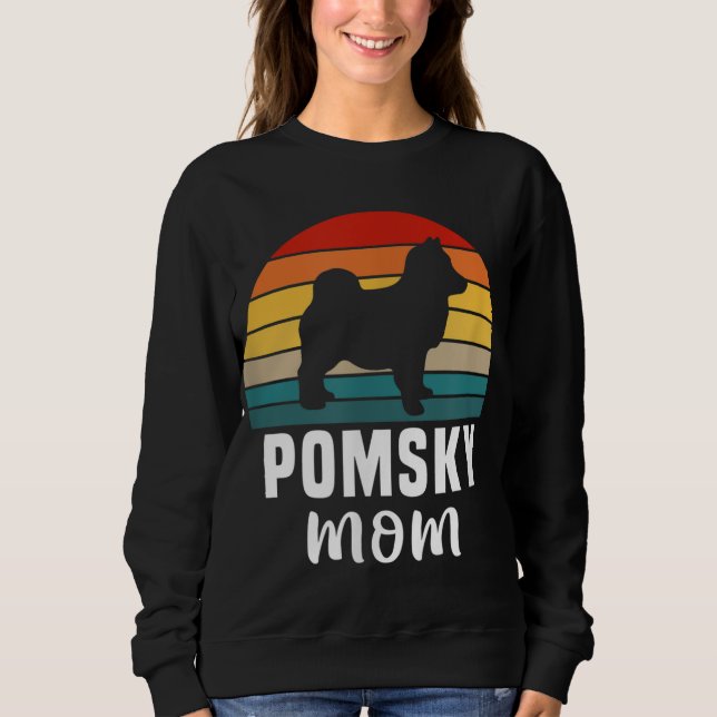 Pomsky Mama Funny Dog Eigentümer Retro Dog Lover P Sweatshirt (Vorderseite)