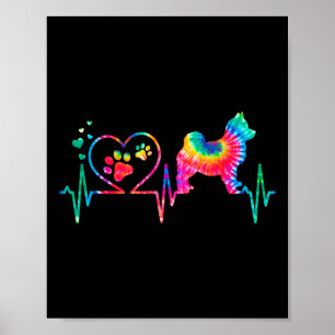 Pomsky Mama Vater Heartbeat Gefärbte Krawatte Dog Poster