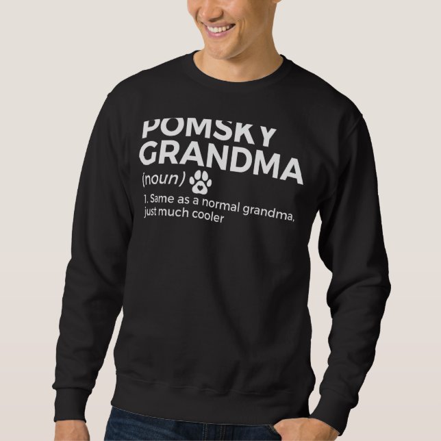 Pomsky Oma Definition Funny Pomsky Owner Dog L Sweatshirt (Vorderseite)