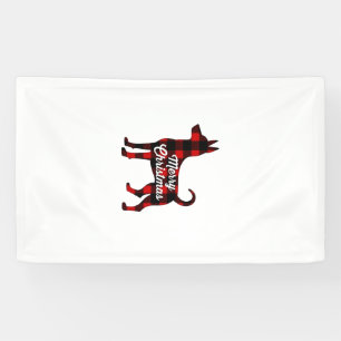 Pomsky Weihnachts Hund Mama Papa Kariert Geschenk Banner
