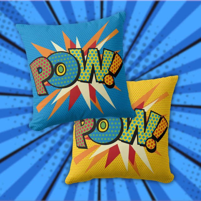 PON Fun Retro Comic Buch Pop Kunst Kissen (POW Fun Retro Comic Book Pop Art Throw Pillow)