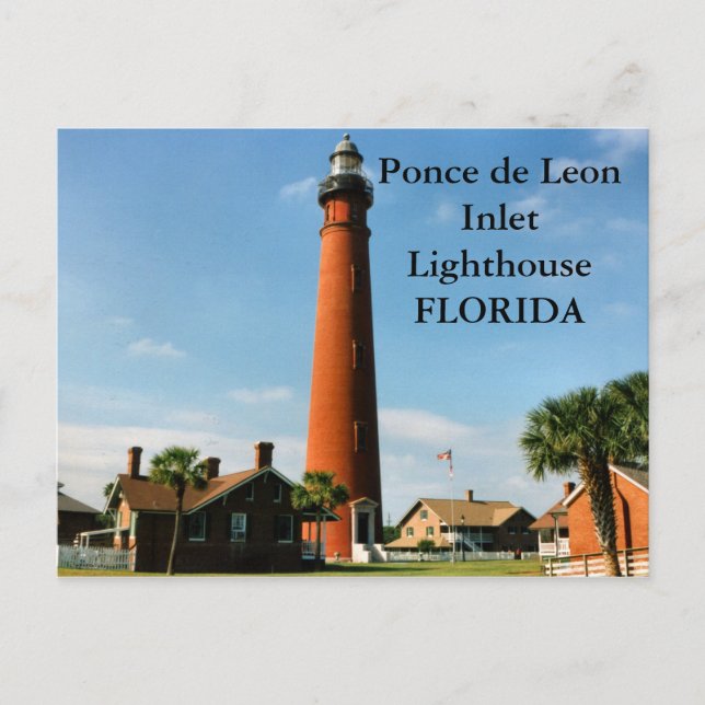 Ponce de Leon Inlet Lighthouse, Florida Postcard Postkarte (Vorderseite)