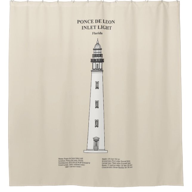 Ponce de Leon Inlet Lighthouse - Florida - SBD Duschvorhang (Vorderseite)