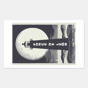 Ponce De Leon Lighthouse Moon Rechteckiger Aufkleber