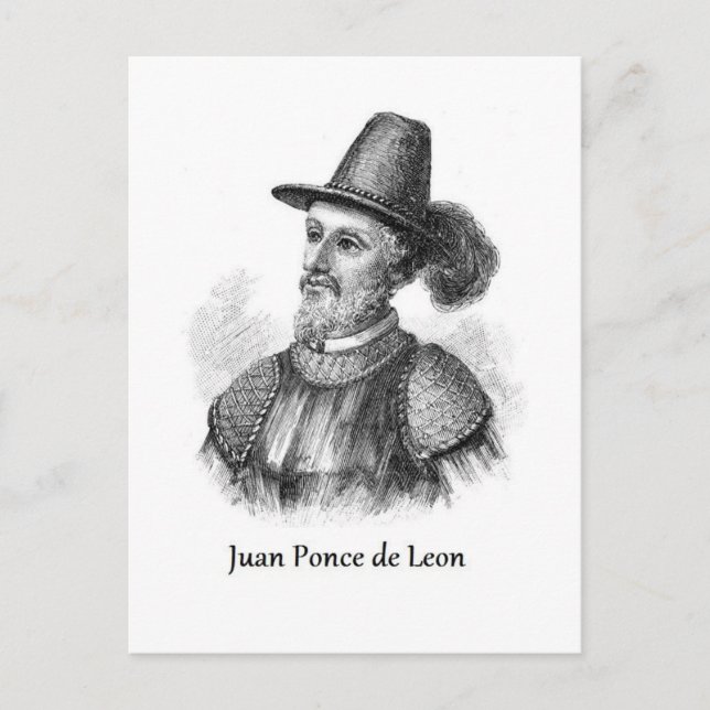 Ponce de Leon und der Jungbrunnen Postkarte (Vorderseite)