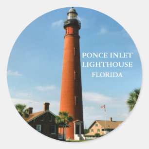 Ponce Einlass-Leuchtturm, runde Aufkleber Floridas