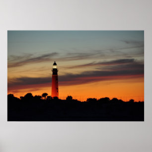 Ponce Einlass-Leuchtturm-Sorbett-orange Poster
