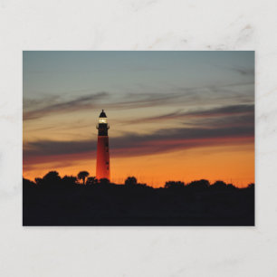 Ponce Inlet Lighthouse Sherbet Orange Sky Postcard Postkarte