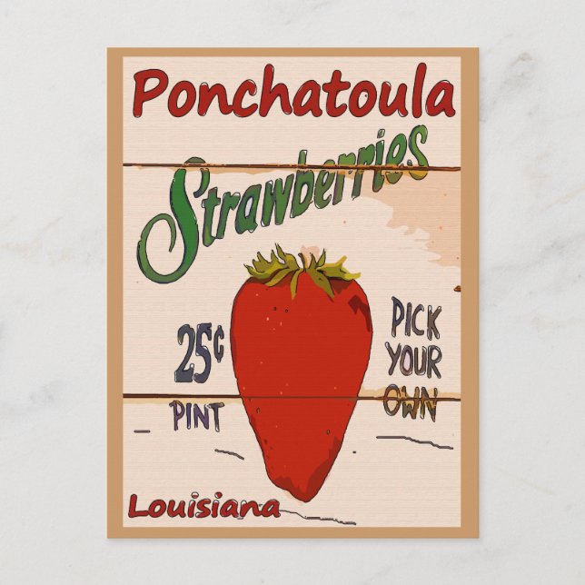 Ponchatoula Strawberries Card Postkarte (Vorderseite)