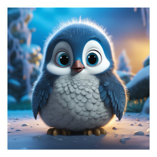 Poncho - Ein glatter Pinguin Fotodruck