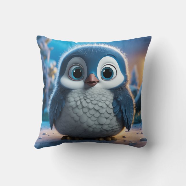 Poncho - Ein glatter Pinguin Kissen (Rückseite)