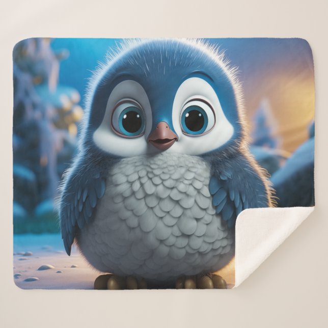 Poncho - Ein glatter Pinguin Sherpadecke (Vorderseite (Horizontal))