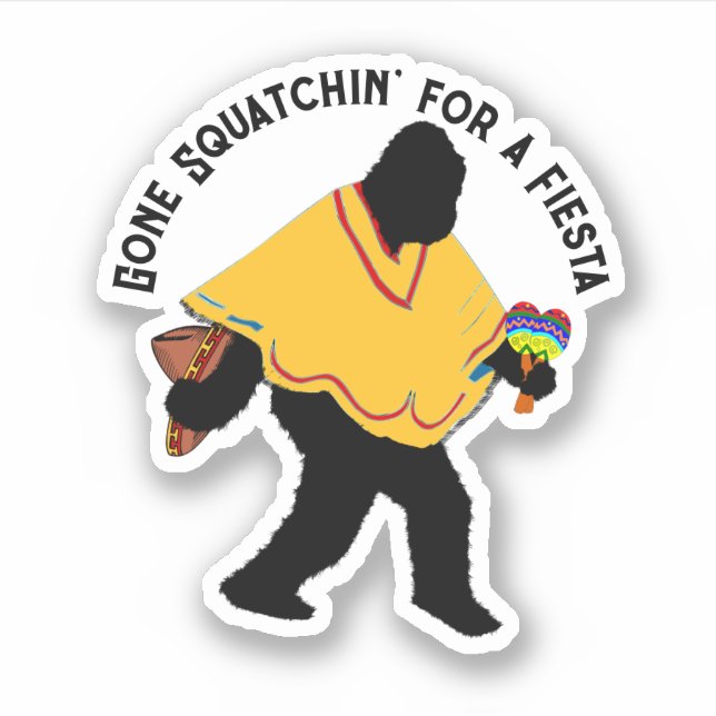 Poncho Sasquatch Fiesta Aufkleber (Vorderseite)
