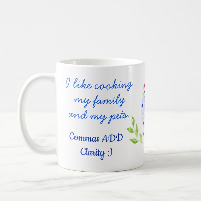 Ponctuation amusante Grammar Mug Commas Mug Mug Mu (Gauche)
