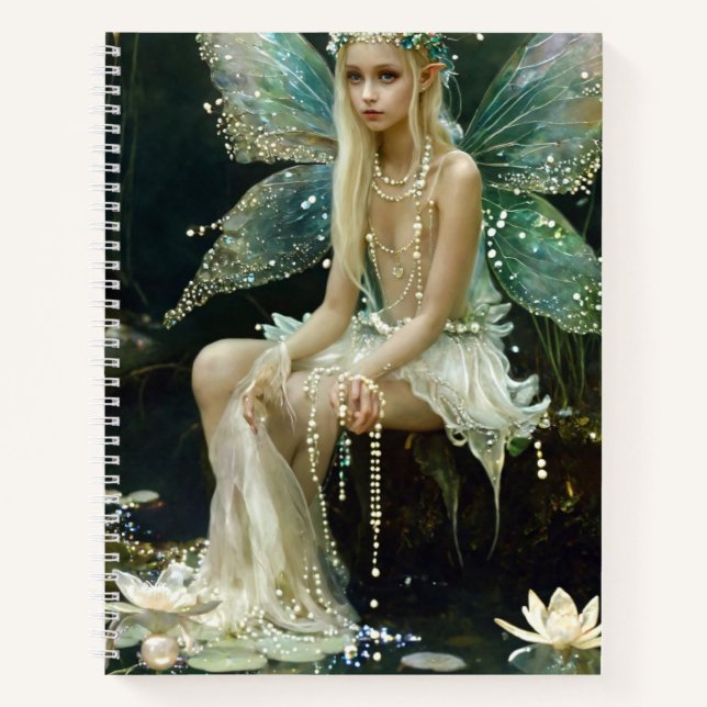 Pond Fairie in Pearls Spiral Notebook Notizbuch (Vorderseite)
