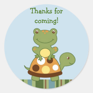 Pond Friends Frog Turtle Umschlag Aufklebers Runder Aufkleber