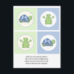 Pond Friends Schildkröten und Froschkuchen Toppers Postkarte<br><div class="desc">Auf glatt glänzenden 120-lb-Stöcken gedruckt, fügen unsere DIY Cupcake Toppers Ihrem Party die Touch der Fertigstellung hinzu! Benutzen Sie für Babydusche oder Geburtstagspartys! Sie können den Wortlaut ändern, indem Sie die Textfelder eingeben oder auf die Schaltfläche "Anpassen" klicken, um den Schriftart zu ändern, Farbe, Größe oder Löschen. Koordiniert mit unseren...</div>