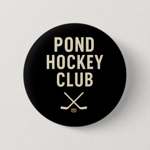 Pond Hockey Club Gekreuzte Stöcke Outdoor-Winterei Button