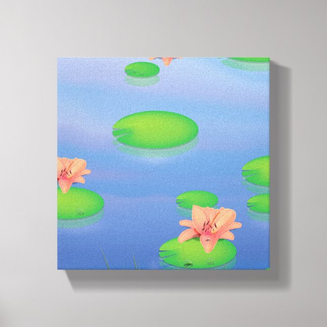 Pond Lilly Leafs Leinwanddruck (Vorderseite)