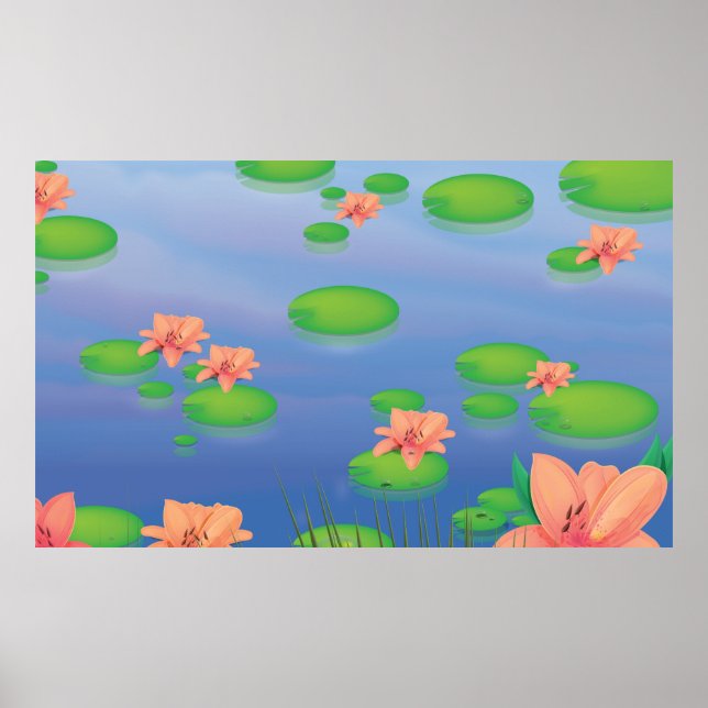 Pond Lilly Leafs Poster (Vorne)