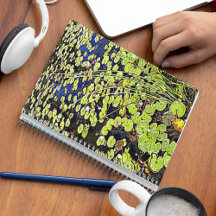 Pond Lily Pads and Reeds Floral Notebook