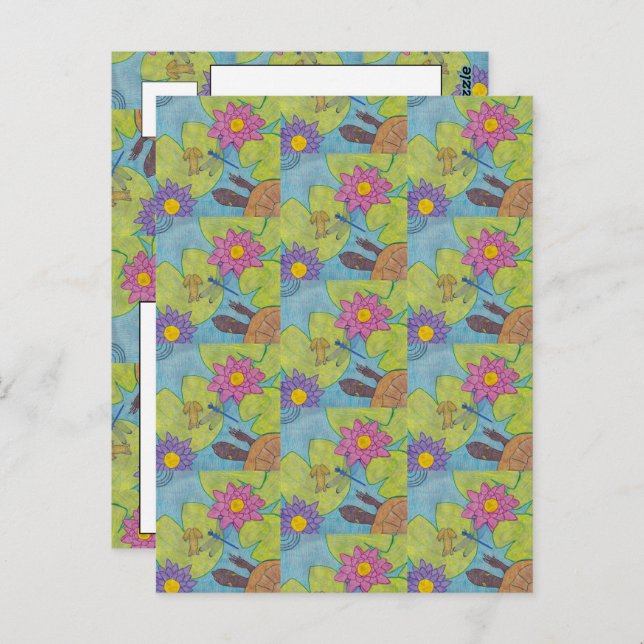 Pond Scene - Postcard Postkarte (Vorne/Hinten)