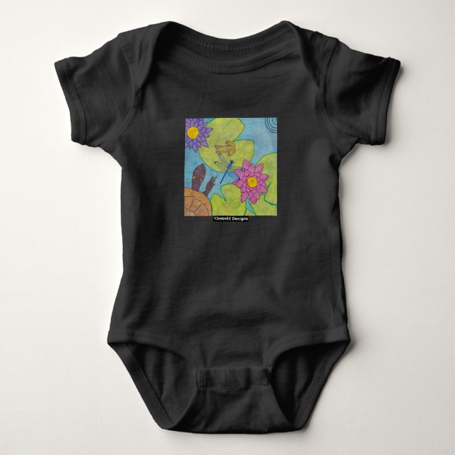 Pond Scene (vivid) - Baby Bodysuit Strampler (Vorderseite)