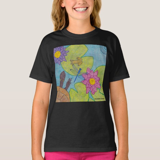 Pond Scene (vivid) - Girl's Basic T - Shirt (Vorderseite)
