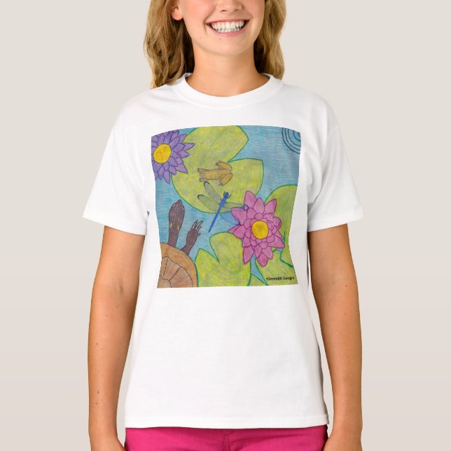 Pond Scene (weiß) - Girl's Basic T - Shirt (Vorderseite)