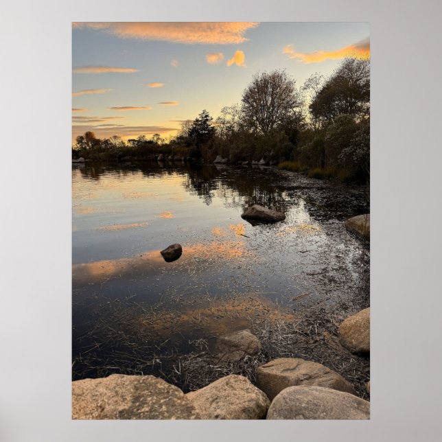 Pond Waterscape Sunset Photo Poster (Devant)