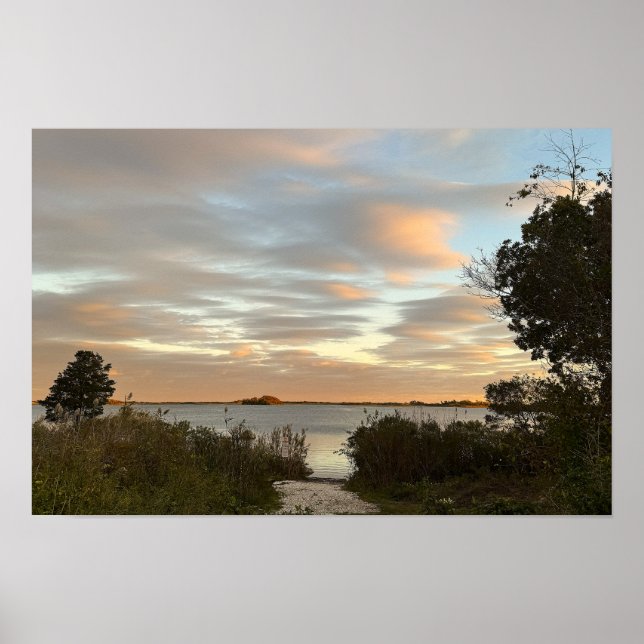 Pond Waterscape Sunset Photo Poster (Vorne)