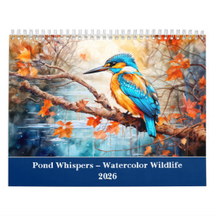 Pond Whispers – Calendrier Aquarelle Faune 2026