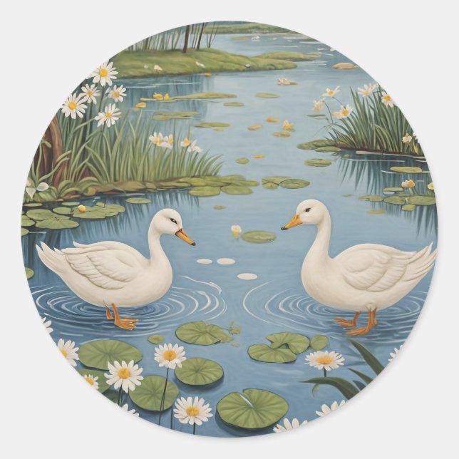 Pondseitige Ruhe Runder Aufkleber (Vorderseite)