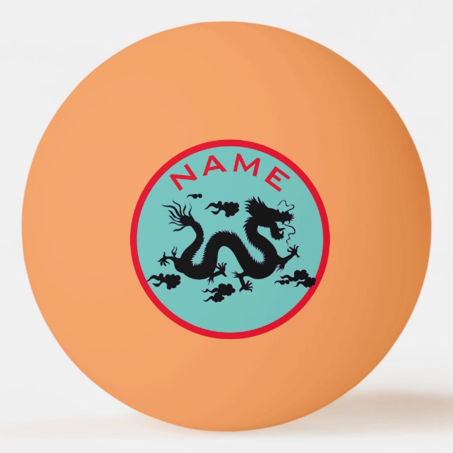 PONG BALL MIT DRAGON INSIGNIA TISCHTENNISBALL (Vorderseite)