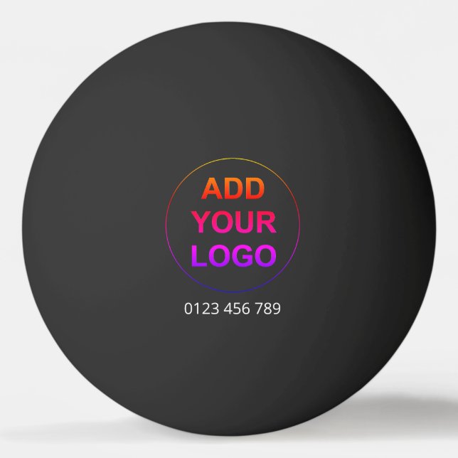 Pong-Ball mit schwarzem Logo Tischtennisball (Vorderseite)