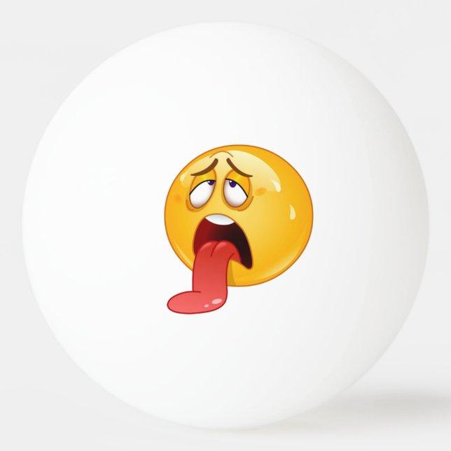 Pong Balls - Zunge Out Emoji Tischtennisball (Vorderseite)