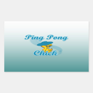Pong Chick #3 Rechteckiger Aufkleber