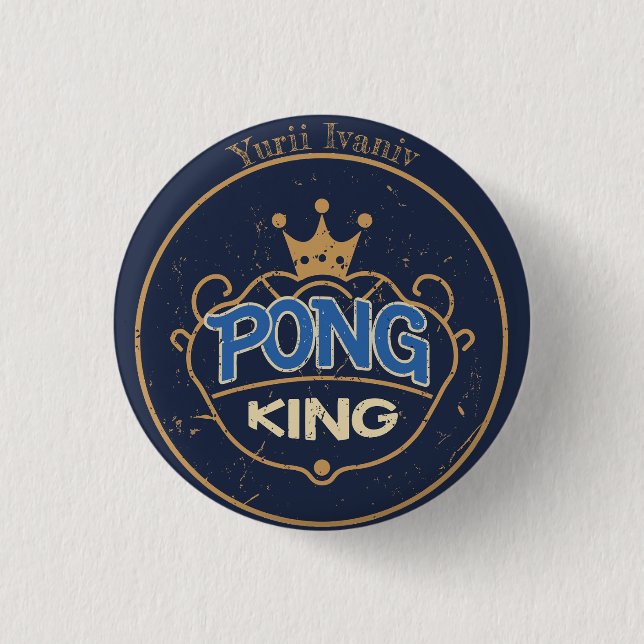Pong King Blue Button (Vorderseite)