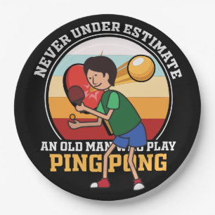 Pong nie Unter Schätzung alter Mann Ping Pong Pappteller