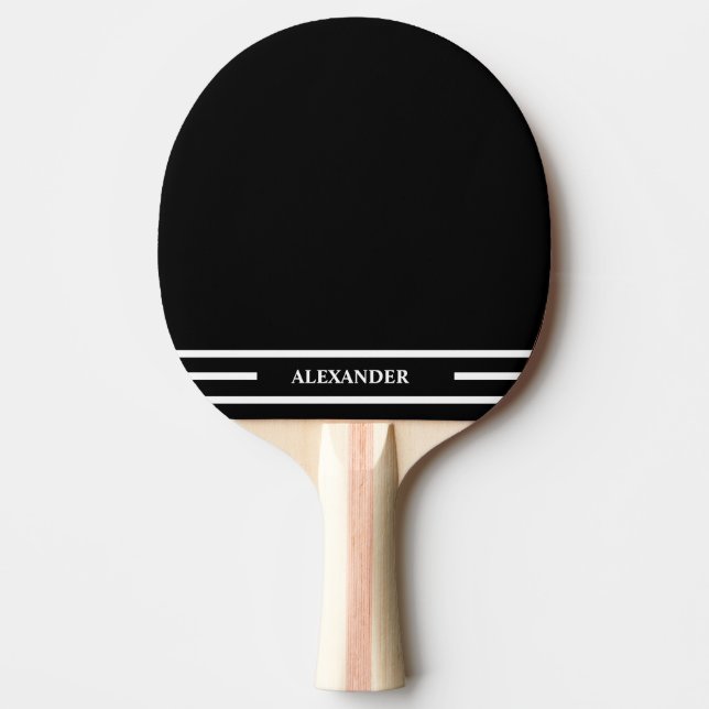 Pong Paddel mit dem Namen schwarz und weiß Tischtennis Schläger (Vorderseite)