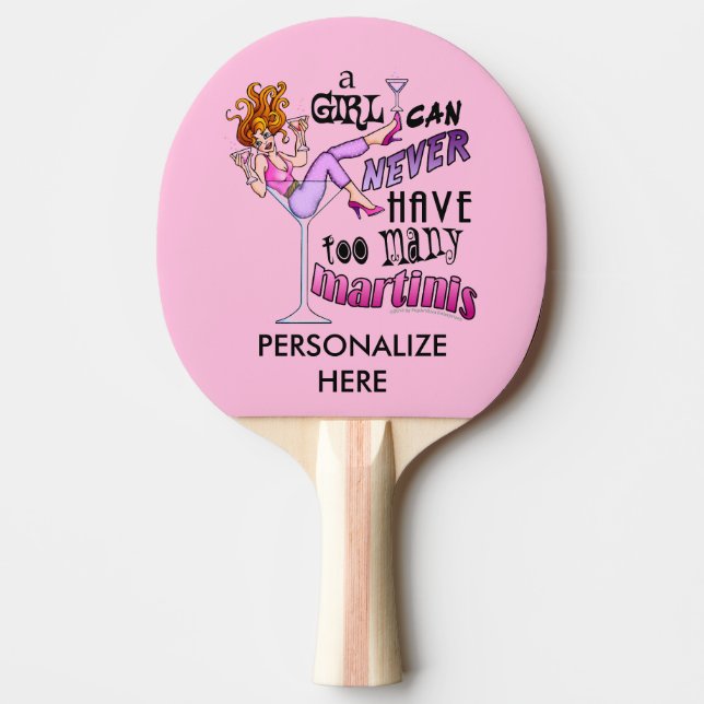 PONG PADDLE - ZU VIELE MARTINIS TISCHTENNIS SCHLÄGER (Vorderseite)