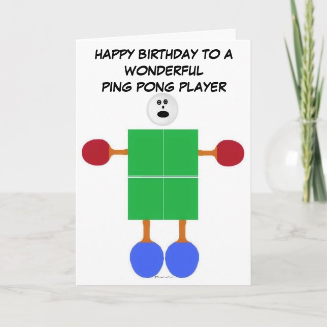 Pong Pong Birthday Karte (Vorderseite)