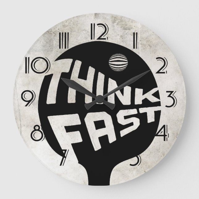 Pong Pong Think Fast Große Wanduhr (Vorderseite)