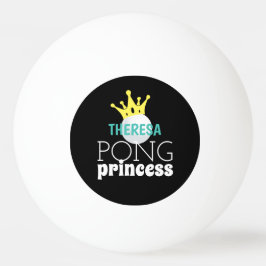 Pong Princess Aquamariner Personalisierter Name Tischtennisball
