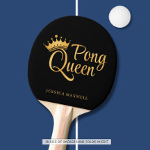 Pong Queen Black Gold Name