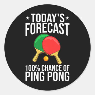 Pong Tischtennis Balls Paddle Game Runder Aufkleber